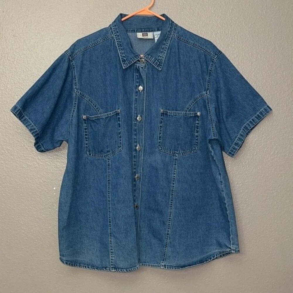 Faded Glory Womans Ladies 22W/24W 100% cotton. Vintage vives short sleeve shaket